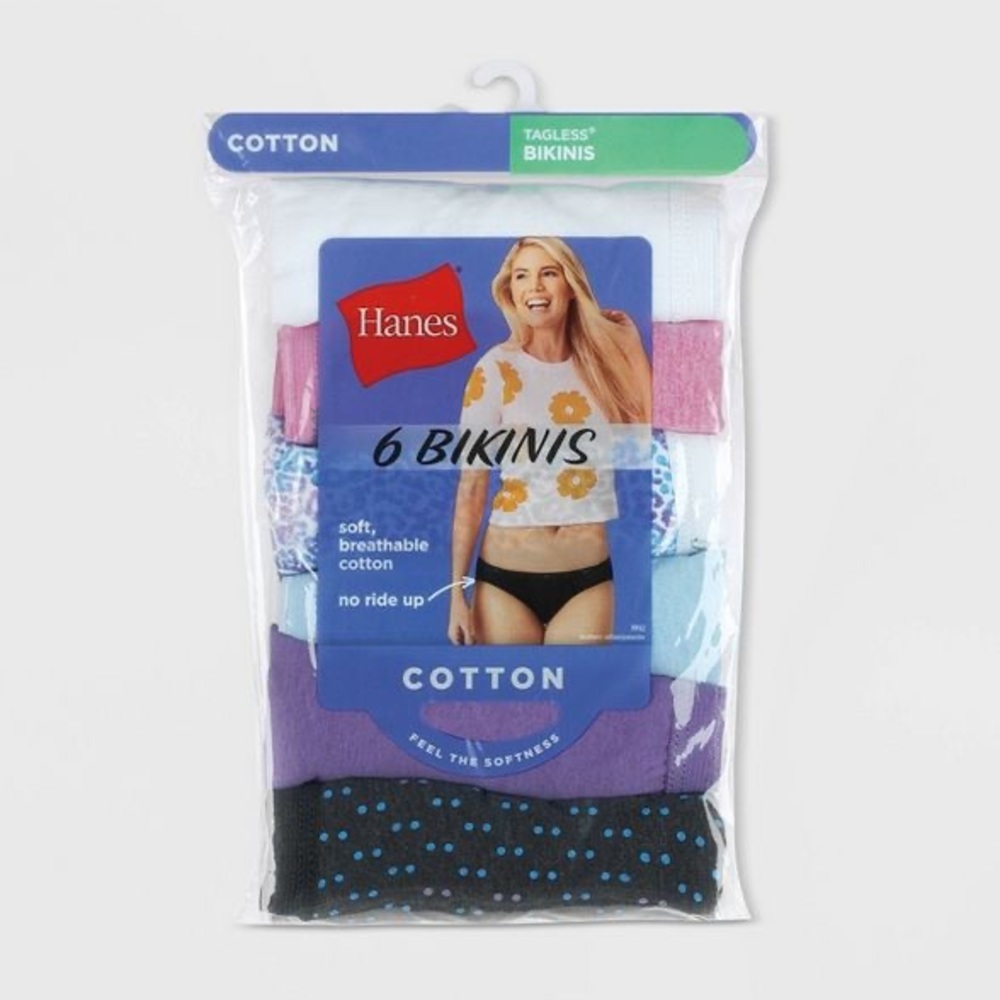 Hanes Women's Core Cotton Bikini Panties 6pk